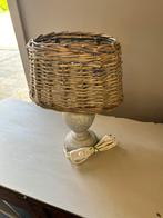 Nette lamp met rieten lampenkap, 25 tot 50 cm, Beige, Rond, Ophalen of Verzenden