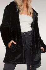 Brave Soul lang zwart nep bontvest bontjas M L, Kleding | Dames, Jassen | Winter, Maat 38/40 (M), Zwart, Brave Soul, Ophalen of Verzenden
