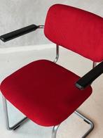 Gispen 1125 sledestoel vintage eetkamerstoel retro rood, Huis en Inrichting, Stoelen, Metaal, Gebruikt, NL, Vintage