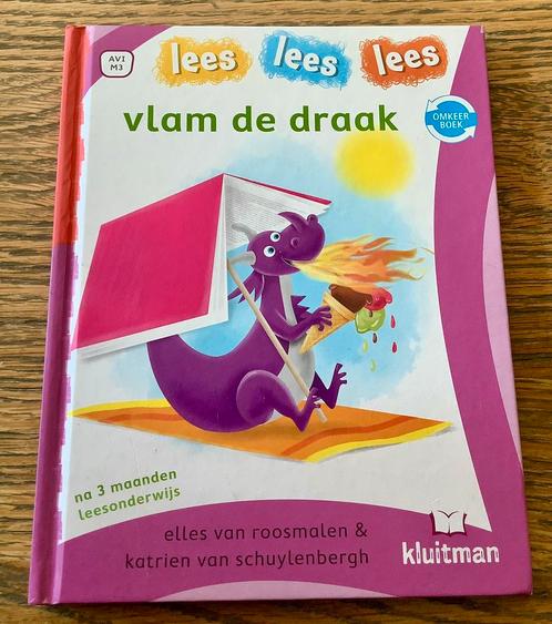 AVI-M3 VLAM DE DRAAK EN GEK OP KUIF OMKEERBOEK, Boeken, Kinderboeken | Kleuters, Zo goed als nieuw, Jongen of Meisje, Ophalen of Verzenden