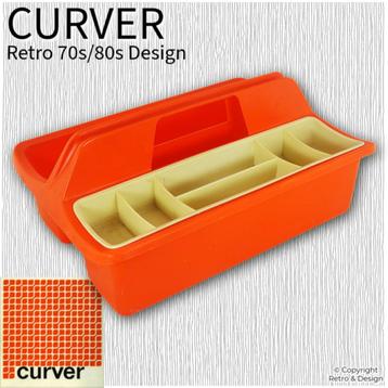 Vintage Curver Opberger Oranje met Inzetbak | Retro '70s beschikbaar voor biedingen