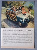 Leaflet FIAT 500 B Giardiniera Belvedere - Italiaans, Ophalen of Verzenden, Overige merken