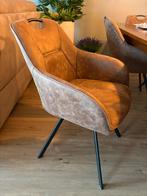 Eetkamer set met 6 stoelen, Huis en Inrichting, Ophalen, Bruin, Zo goed als nieuw, Metaal