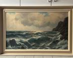 Schilderij kust en ruige zee, Ophalen, Oorspronkelijke maker, Zo goed als nieuw, Schilderij
