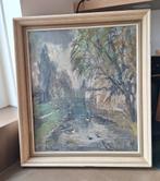 Schilderij: Rivierlandschap met Eenden, Antiek en Kunst, Kunst | Schilderijen | Klassiek, Ophalen of Verzenden