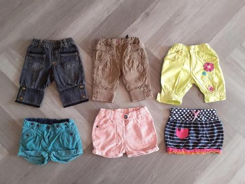 Set korte Broeken 6x, Maat 74, Kinderen en Baby's, Babykleding | Maat 74, Gebruikt, Meisje, Broekje, Ophalen of Verzenden