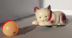 Vintage Celluloid mechanische opwind Kat met Bal, Antiek en Kunst, Antiek | Speelgoed, Ophalen of Verzenden