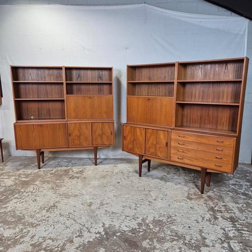 Ellegaards Møbelfabrik, vintage jaren 60 wandkast, highboard, Huis en Inrichting, Kasten | Wandmeubels, Gebruikt, 150 tot 200 cm