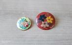 Vintage Handgeschilderde Broches - Set van 2 Russisch, Overige materialen, 4 tot 7 cm, Gebruikt, Overige kleuren
