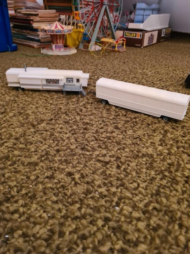 Kermis trailers schaal 1:87,  H0 woonwagen, Hobby en Vrije tijd, Modelauto's | 1:87, Overige typen, Ophalen of Verzenden