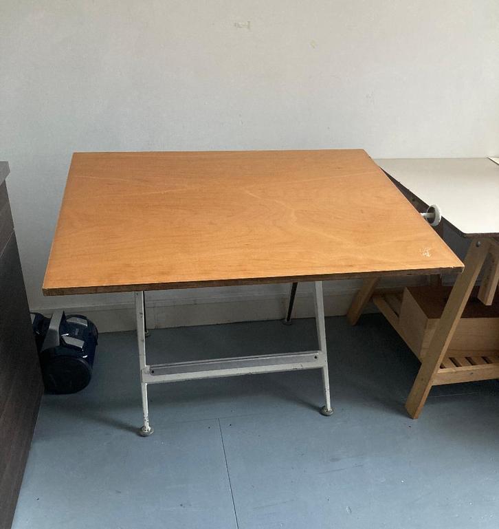 Vintage tekentafel, Doe-het-zelf en Verbouw, Tekentafels, Gebruikt, Minder dan 130 cm, Ophalen