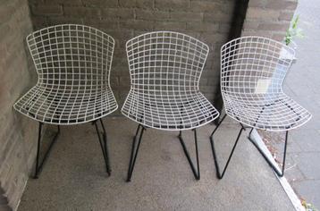 Design 3x wire chair Draadstoel stoel H. Bertoia model 420 beschikbaar voor biedingen