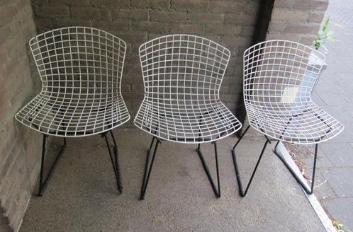 Design 3x wire chair Draadstoel stoel H. Bertoia model 420, Huis en Inrichting, Stoelen, Gebruikt, Drie, Ophalen