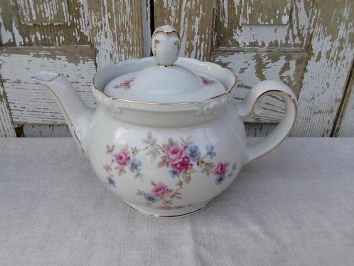 Rieber Bavaria Koffie-, Theepot, Ontbijt roze roosje, blauw, Antiek en Kunst, Antiek | Servies los, Ophalen of Verzenden