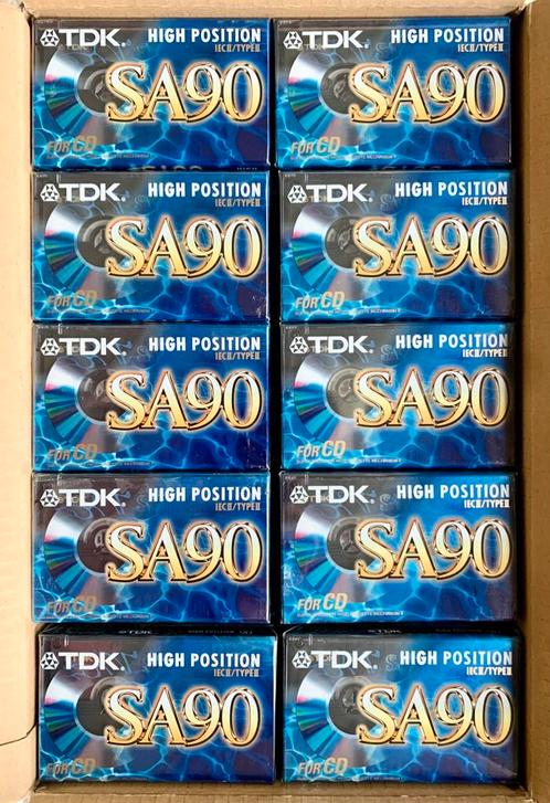 Doos 100x TDK SA90 NOS NIEUW cassettebandjes SA-90 SA 90 OVP, Cd's en Dvd's, Cassettebandjes, Nieuw in verpakking, Onbespeeld