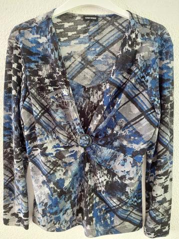 Blouse lang58cm Gerry Weber 36 blauw/grijs/zwart 1xgedragen  beschikbaar voor biedingen