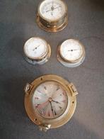 4 STUKS SCHEEPS KLOK, HYGROMETER, BAROMETER, OUDJES VINTAGE, Gebruikt, Gebruiksvoorwerp, Motorboot of Zeilboot, Ophalen of Verzenden
