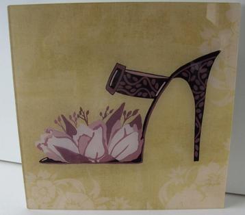 FOTO ACHTER PLEXIGLAS SCHOEN MET BLOEMEN 30x30 cm Nieuw beschikbaar voor biedingen