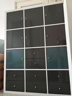 Ikea Kallax kast met deurtjes en lades, Ophalen, Overige materialen, Gebruikt, 100 tot 150 cm