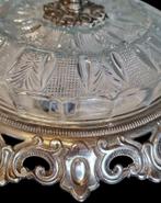 2248 antieke lamp plafonnière koperen frame 34x34x13, Antiek en Kunst, Antiek | Lampen, Ophalen of Verzenden