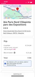 Hotelovernachting parijs, Tickets en Kaartjes, Twee personen, 1 overnachting