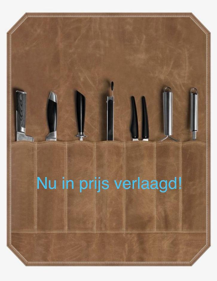 Messenfoudraal Gewaxt Canvas - 7 Messen, Huis en Inrichting, Keuken | Keukenbenodigdheden, Nieuw, Ophalen of Verzenden