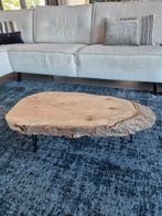 Boomstam Salontafel - Massief Hout & Metalen Poten, Ophalen