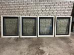 Kunststofkozijnen 4 stuks, Doe-het-zelf en Verbouw, Kozijnen en Schuifpuien, Kunststof, Gebruikt, Raamkozijn, Inclusief glas