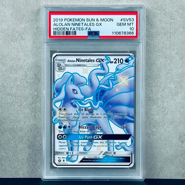 Alolan Ninetales GX #SV53 PSA 10, Hobby en Vrije tijd, Verzamelkaartspellen | Pokémon, Nieuw, Losse kaart, Foil, Ophalen of Verzenden