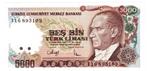 24-527 Turkije 5000 lire 1970, Postzegels en Munten, Bankbiljetten | Azië, Midden-Oosten, Los biljet, Verzenden