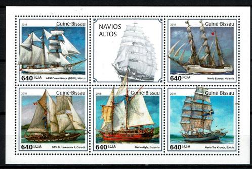 g bissau 2018 pf blok zeilboten scheepvaart ships 1, Postzegels en Munten, Postzegels | Thematische zegels, Postfris, Dier of Natuur