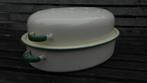 emaille schaal ovenpan vis pan creme groene bies 60-ties, Antiek en Kunst, Antiek | Emaille, Ophalen of Verzenden