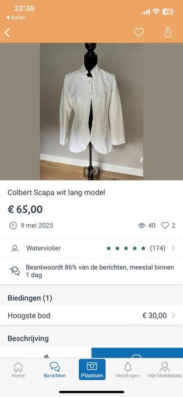 Colbert Scapa wit lang model beschikbaar voor biedingen
