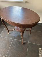 Ovale bijzettafel donker hout, Huis en Inrichting, Tafels | Bijzettafels, Ophalen, Gebruikt, 75 cm of meer, Hout