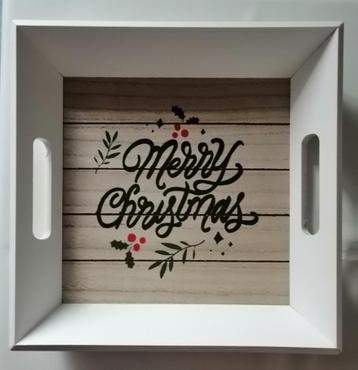 houten dienblad Kerst tekst <Merry Christmas>  beschikbaar voor biedingen