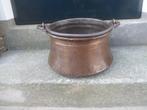 Zware koperen ketel bak houtbak heksenketel 30 cm. bloempot, Antiek en Kunst, Ophalen of Verzenden, Koper