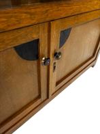 Antieke Eiken Art Deco Kastje Vitrinekast Compact Design, Ophalen, Gebruikt, Art deco, Eikenhout