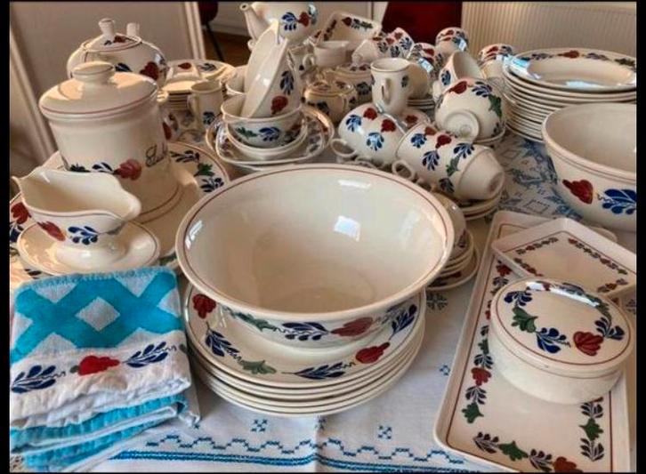 Boerenbont servies compleet., Antiek en Kunst, Antiek | Servies compleet, Ophalen of Verzenden