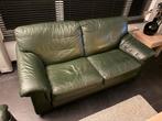 2 banken en fauteuil van echt leer, Ophalen, Gebruikt, 150 tot 200 cm, Driepersoons