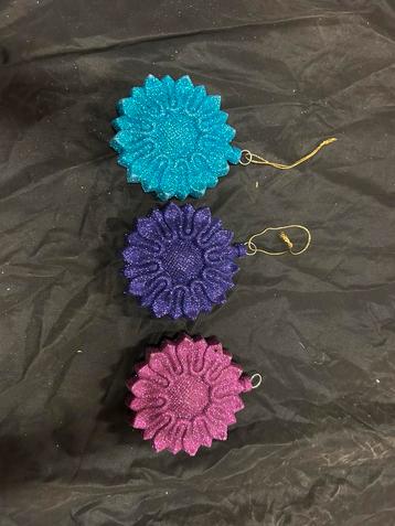 Zonnenbloem glitter kerst ballen 4 kleuren beschikbaar voor biedingen