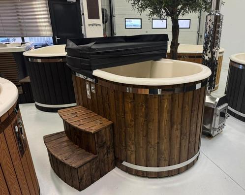 Hottub Houtgestookt, Elektrisch & Hybride | Direct Leverbaar, Tuin en Terras, Bubbelbaden en Hottubs, Nieuw, Vast, Afdekzeil, Grondzeil