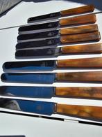 Antieke 9 delige messenset F.D Bastet Den Haag hertenhoorn, Antiek en Kunst, Antiek | Bestek, Ophalen of Verzenden