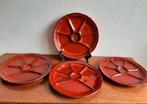 Vintage fondue borden set Gien France, Ophalen of Verzenden