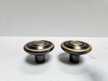2x messing brons meubelknop 38mm beschikbaar voor biedingen