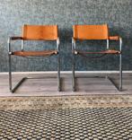 2x Mart stam s34 armchairs for Linea Veam, ca 1980s, Vintage Bauhaus, Gebruikt, Ophalen of Verzenden, Bruin