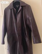 Leren donkerbruine lange herenjas, Ophalen, Zo goed als nieuw, Maat 52/54 (L), Bruin