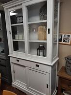 Mooie witte buffetkast schuifdeuren zijkant glas 130 cm, Huis en Inrichting, Kasten | Buffetkasten, Ophalen, 100 tot 150 cm, Zo goed als nieuw