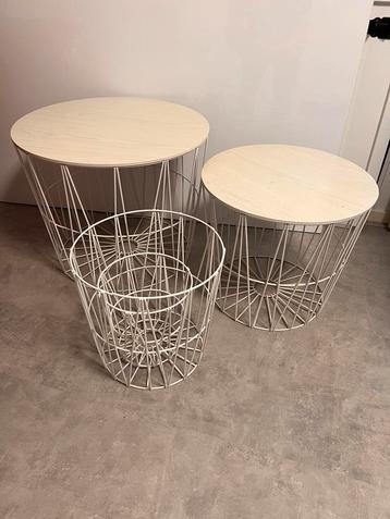 Ronde Bijzettafel met Mandjes Design beschikbaar voor biedingen