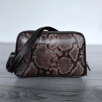 Bruine slangenleren handtas van echt Italiaans leer beschikbaar voor biedingen