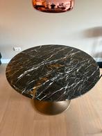 Ronde Marmeren Eettafel met Bronzen Poot, Ophalen, 100 tot 150 cm, Rond, Zo goed als nieuw